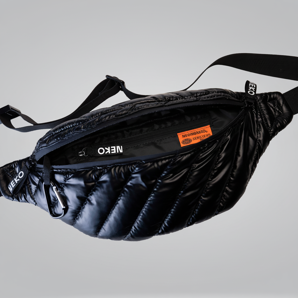 NN- WAIST BAG LARGE BLACK – NEKO NEKO PARIS NN- WAIST BAG LARGE BLACK – NEKO NEKO PARIS